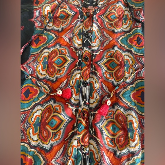 Johnny Was Lindero Scarlett silk blouse vibrant colorful
Boho free spirt XXS - Picture 3 of 11
